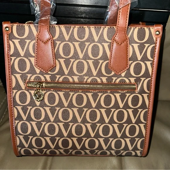 Valintino Orlandi Brown Logo Tote Bag with adj. crossbody shoulder strap NWT - Picture 4 of 10